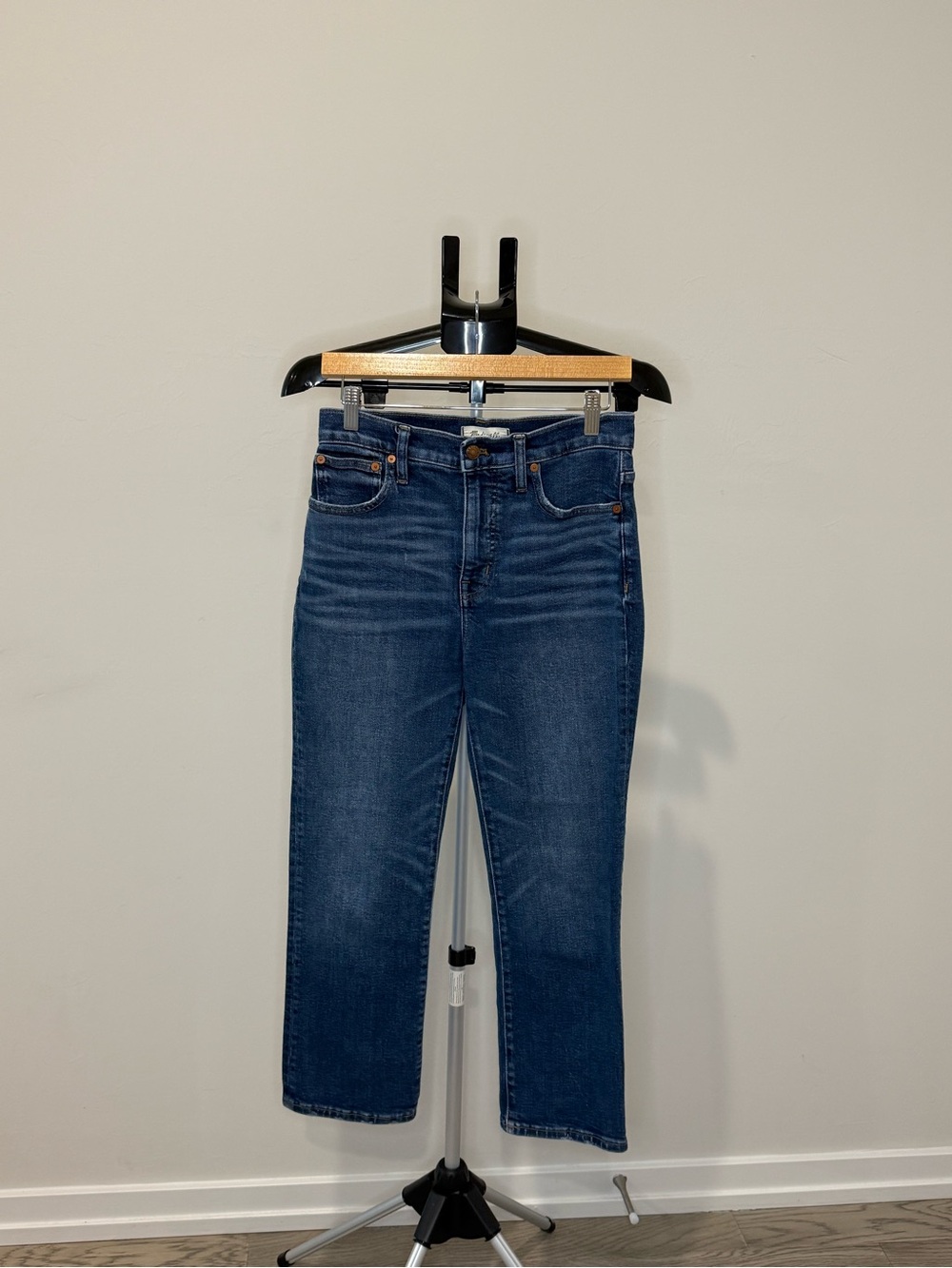 Madewell Dark Indigo Cropped Straight Jeans